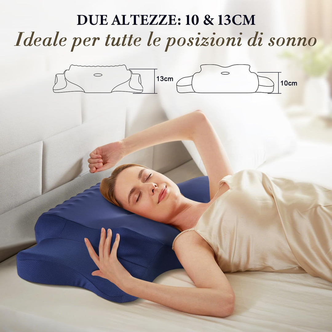 Nackenkissen Kopfkissen, Memory Foam Dunkelblau, Dunkelblau