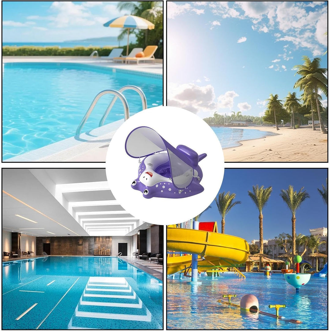 Aufblasbarer Baby-Schwimmring mit LSF 50+ Sonnendach, Baby-Schwimmring, Pool-Spielzeug mit Sicherhei