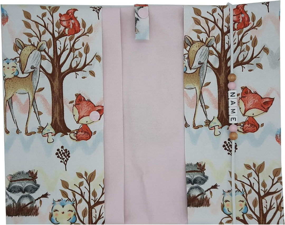 Grosse Windeltasche XXL mit Name Wickeltasche Rosa Innen glatte Baumwolle, Rosa Innen glatte Baumwol