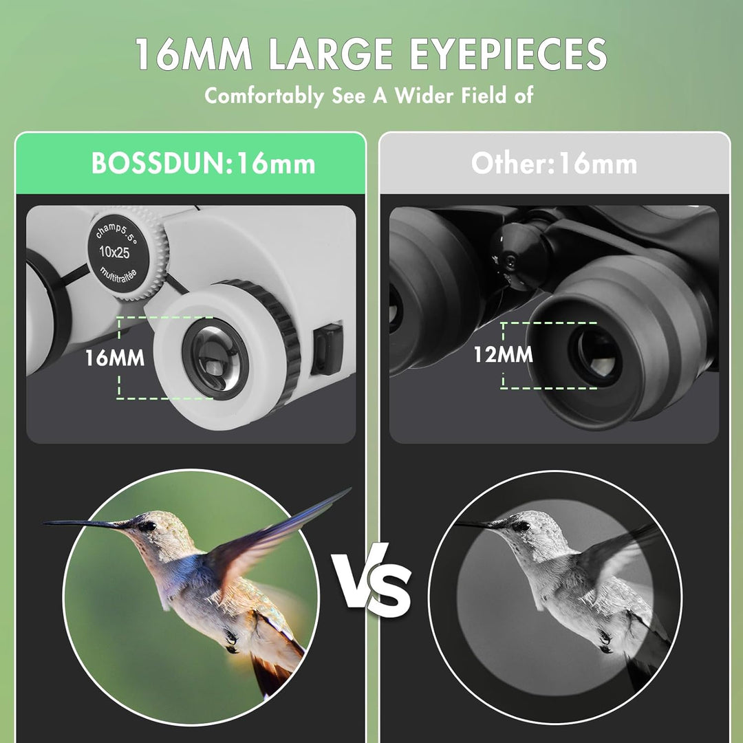 Ferngläser für Erwachsene,10x25 hochleistungsfähiges kompaktes wasserdichtes Fernglas mit klarem BAK