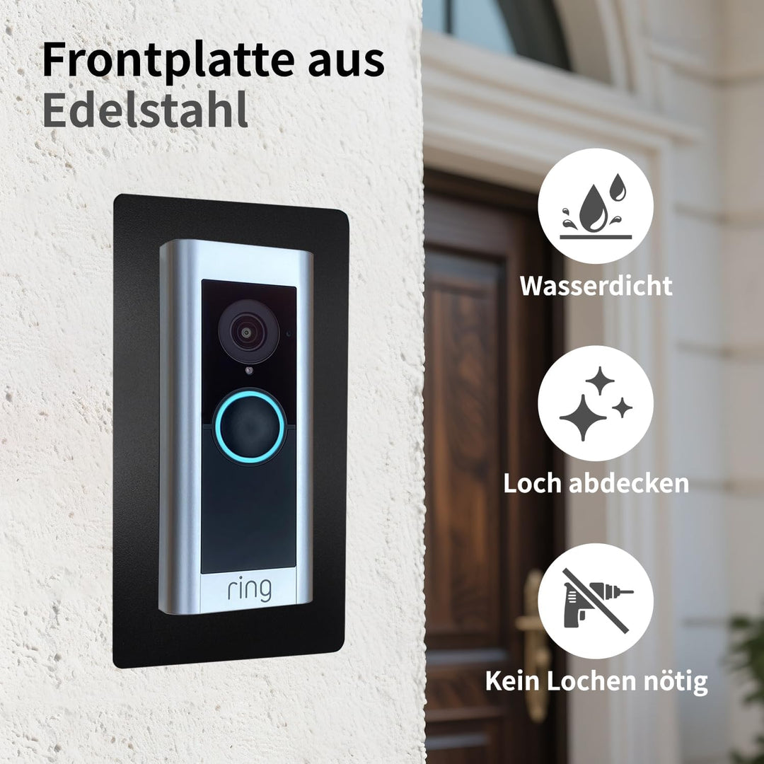 Edelstahl Blende für Ring Videotürklingel Pro Kabel/Video Doorbell Pro1 2 – Robuste Halterung und Zu