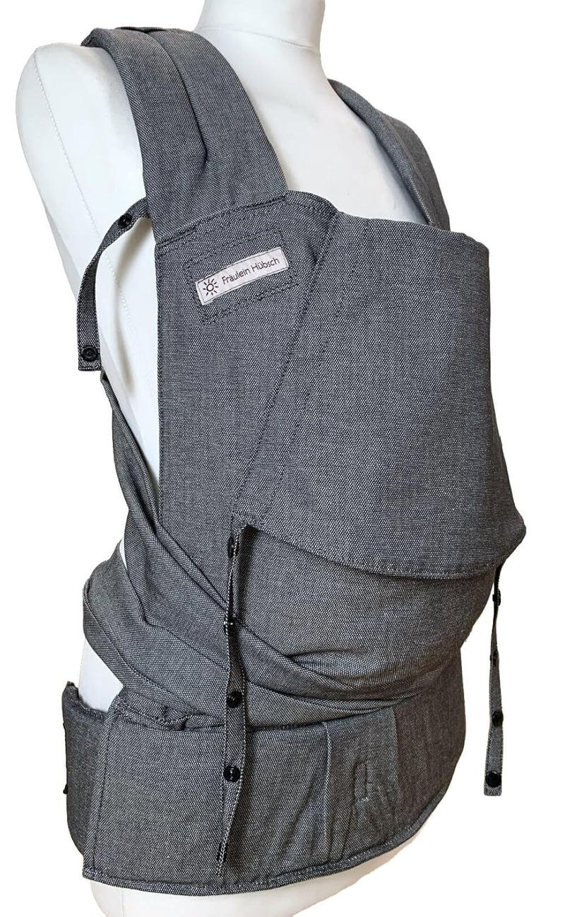 Babytrage Fräulein Hübsch SoftTai V2 Babysize Graphite ab Geburt bis Kleinkindalter (Gr. 50/56-80/86