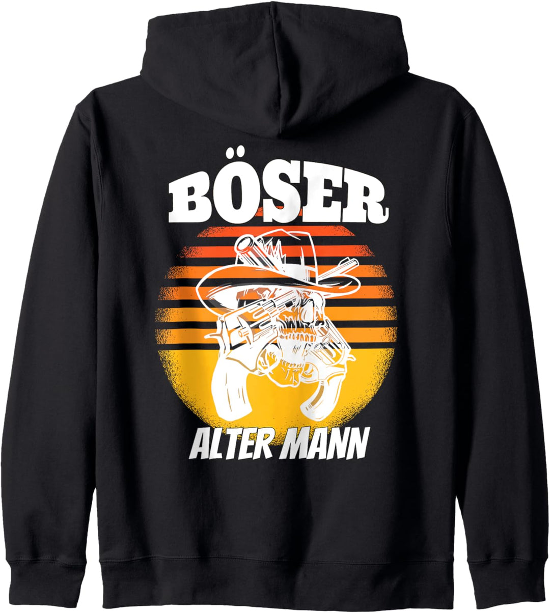 Retro Böser alter Mann als Totenkopf Schädel Skull Kapuzenjacke