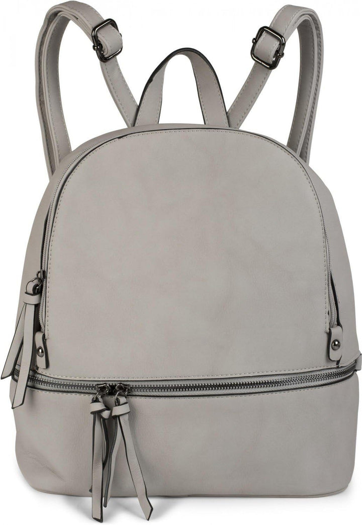 styleBREAKER Kunstleder Rucksack Handtasche mit Reissverschlüssen, edler Style, Tasche, Unisex 02012