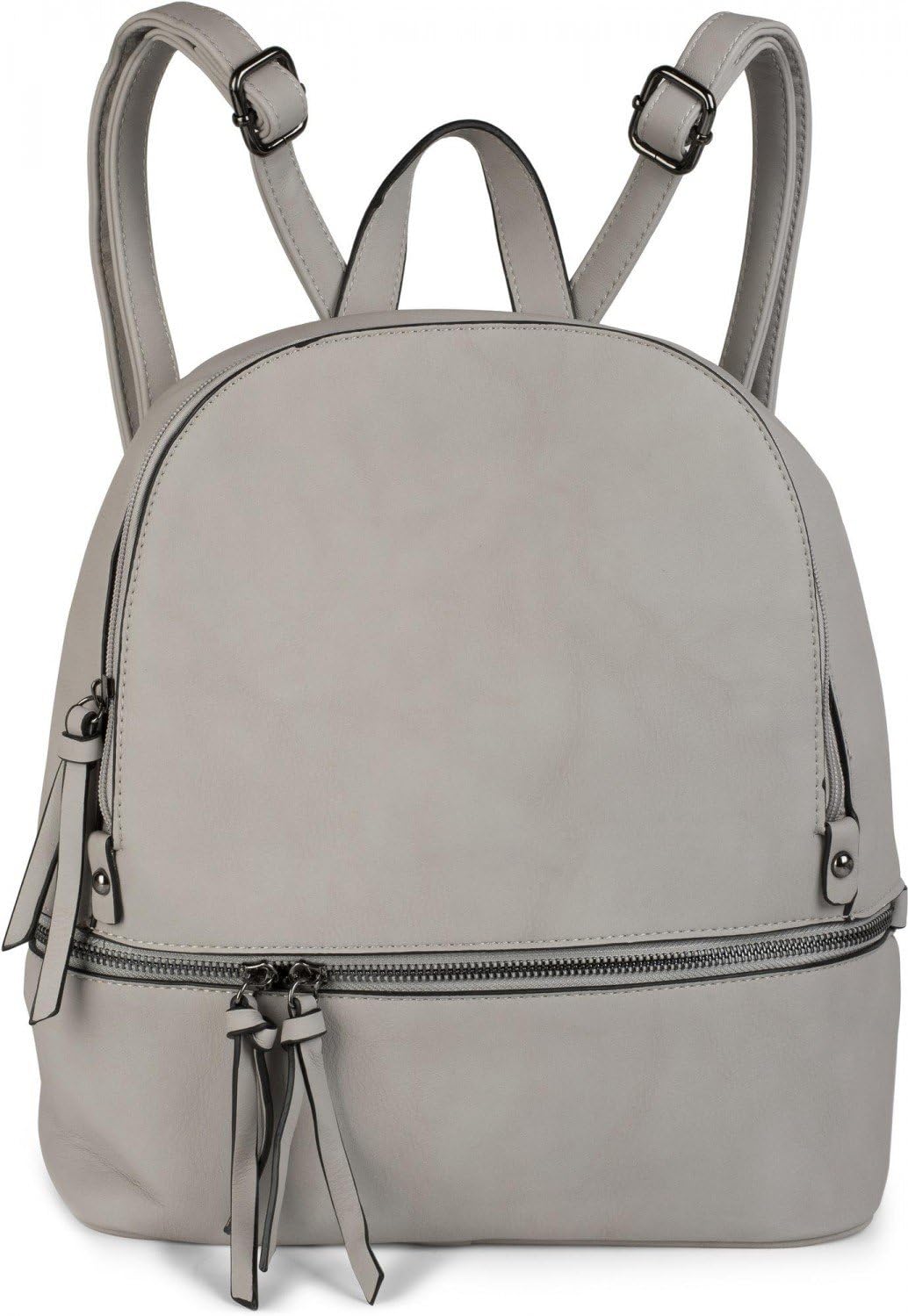 styleBREAKER Kunstleder Rucksack Handtasche mit Reissverschlüssen, edler Style, Tasche, Unisex 02012