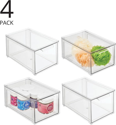 mDesign Aufbewahrungsbox für das Badezimmer – stapelbarer Make-up Organizer aus Kunststoff – praktis