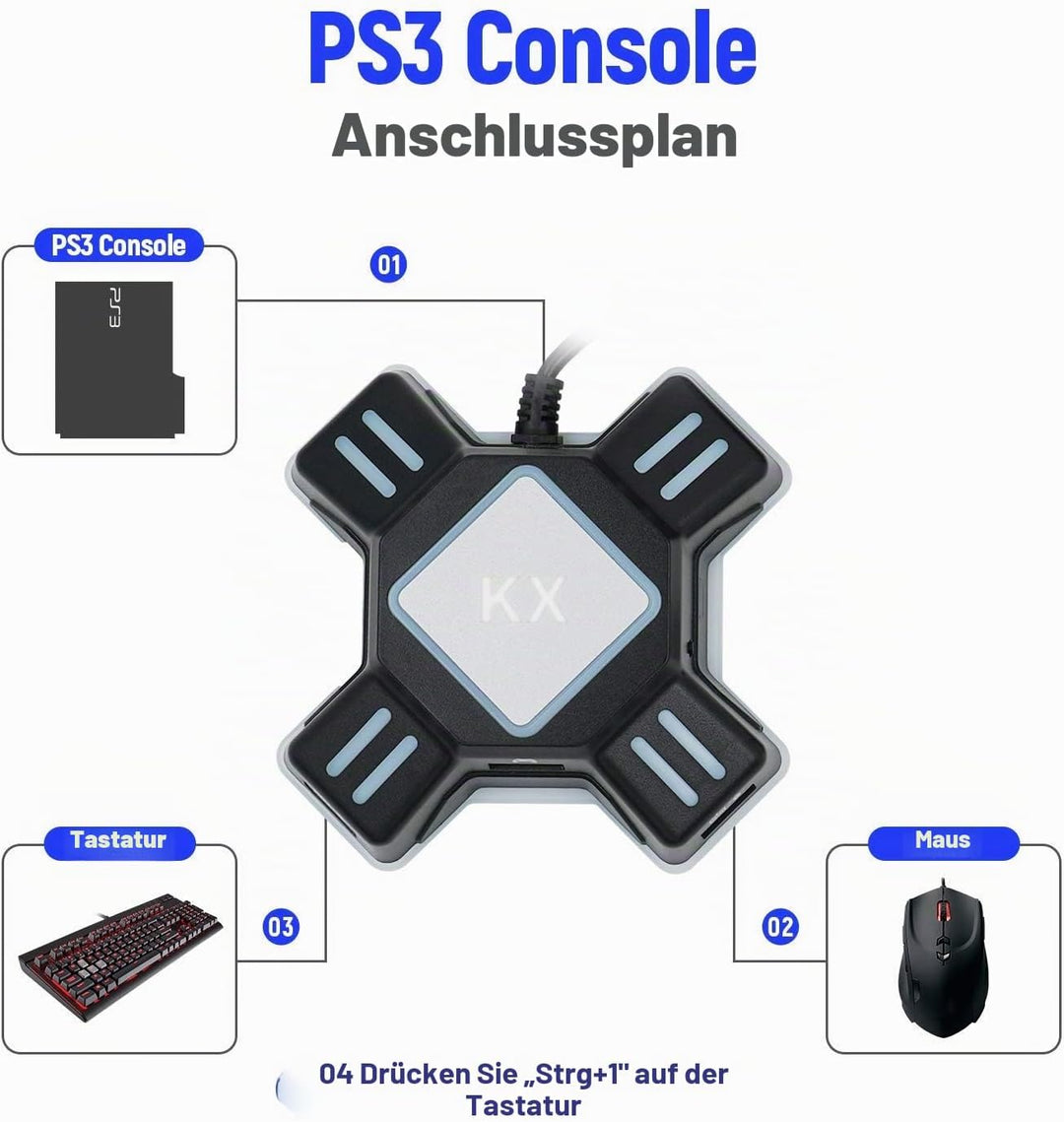 Adapter maus und tastatur Konverter für PS4 PS3 Xbox One Nintendo Switch KX USB 2.0 Game Controller