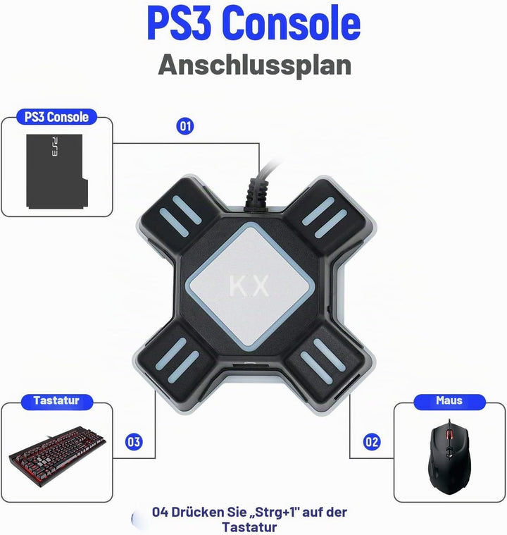 Adapter maus und tastatur Konverter für PS4 PS3 Xbox One Nintendo Switch KX USB 2.0 Game Controller