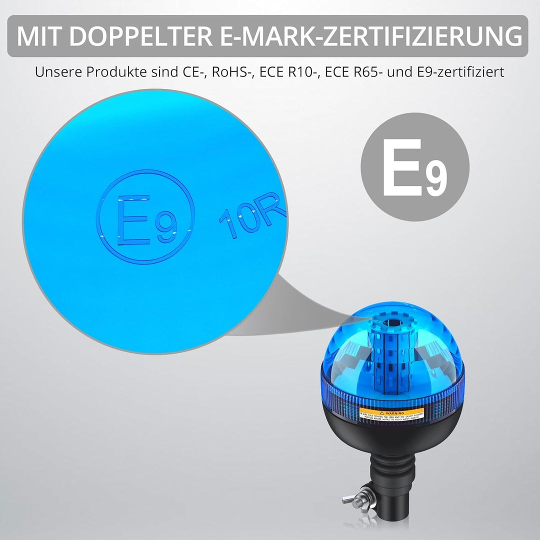 Justech 2x 40 SMD LED Rundumleuchte Warnleuchten Rundumlicht mit Blinkleuchte Blitzleuchte IP56 Magn