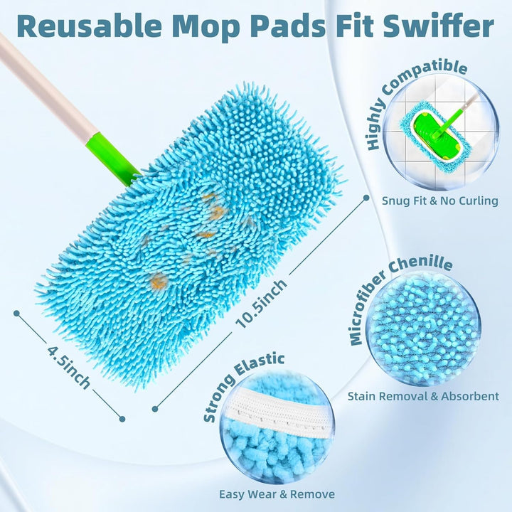 6 Stück für Swiffer Feuchte Bodentücher, Ideal für Swiffer Bodenwischer Nass, Waschbar für Swiffer B