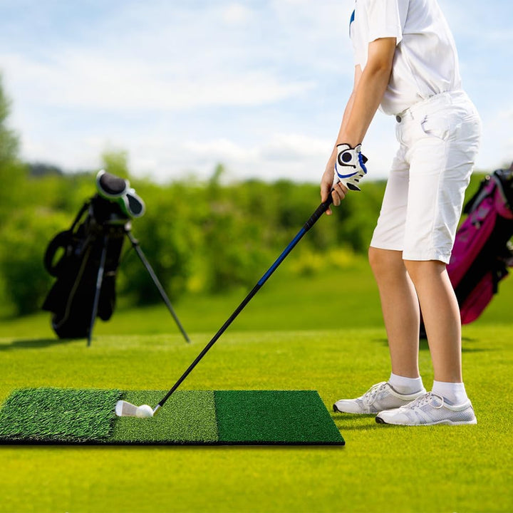 3-in-1 Golf-Abschlagmatte 60x30cm, Golf-Übungsmatte mit Rough und Fairway Schlagflächen, Abschlag Tr