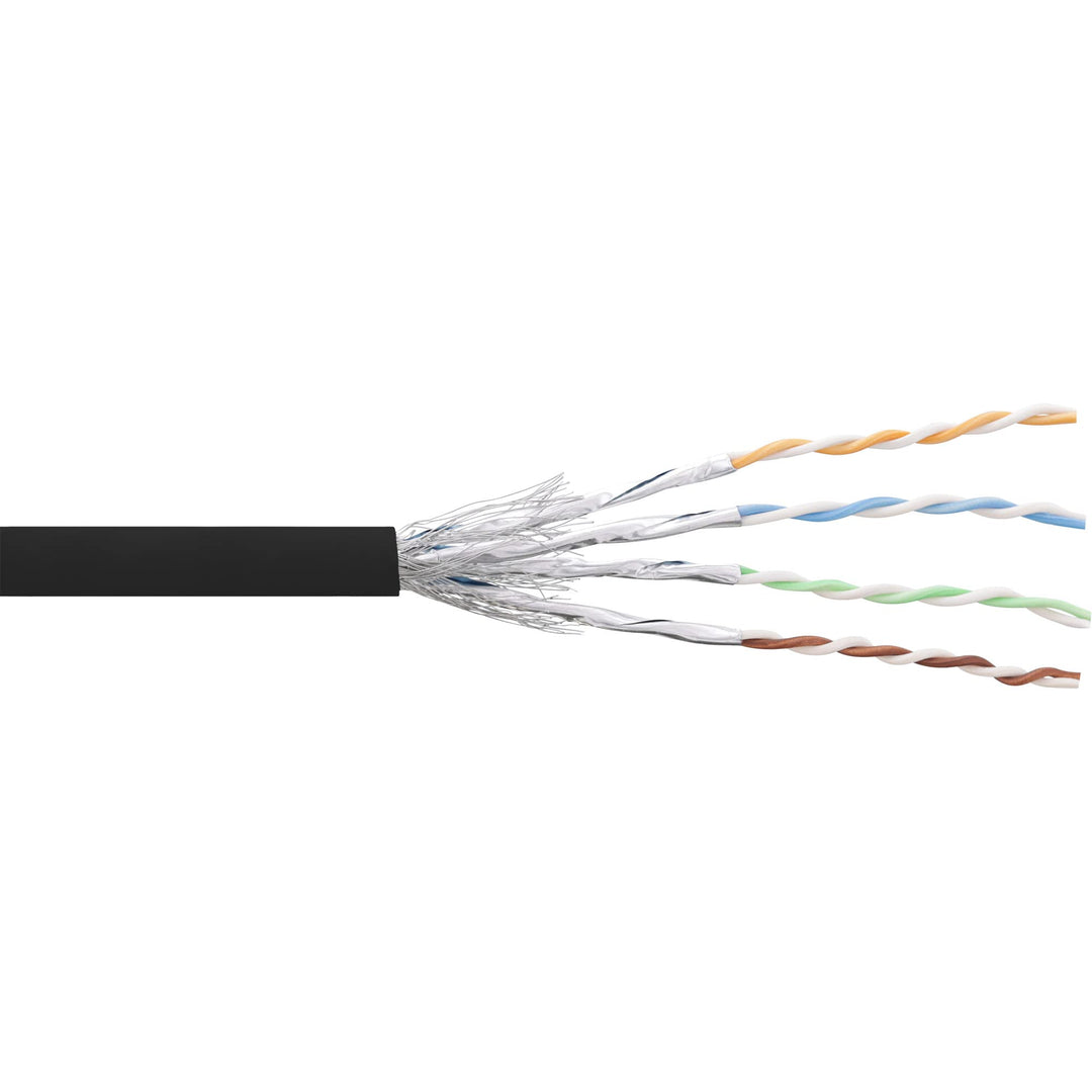 InLine 76499S Patchkabel Cat.6 S/FTP (PiMf), schwarz, AWG27, PVC, CU, 100m