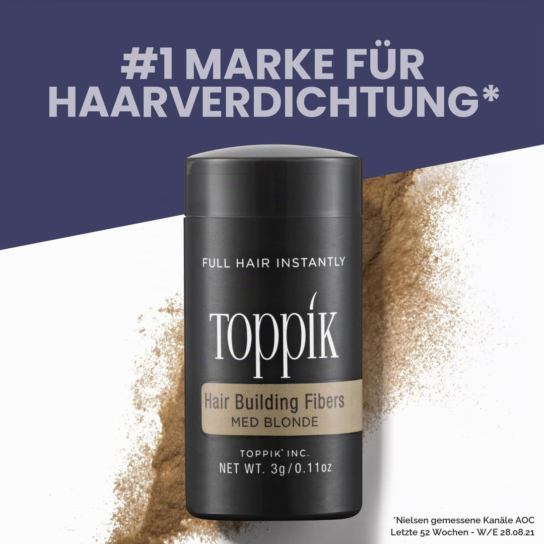 TOPPIK Hair Building Fibers Medium Blonde, 1er Pack (1 x 27.5g)