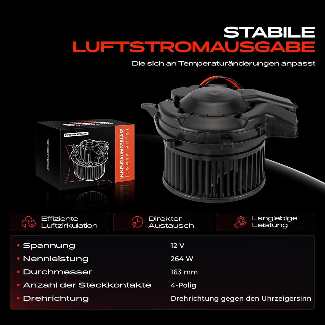 Frankberg Heizungsgebläse Gebläsemotor Kompatibel mit GL-Klasse X166 3.0L-5.5L 2012-2015 GLE W166 2.