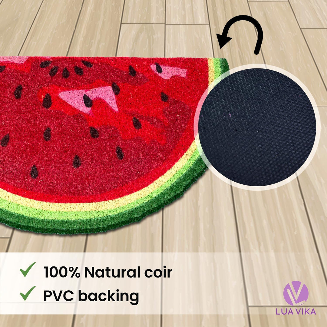 Fussmatte Kokos halbrund - Wassermelone - 40x70 cm - Fussmatte Aussen und Innen - Fussmatten Haustür
