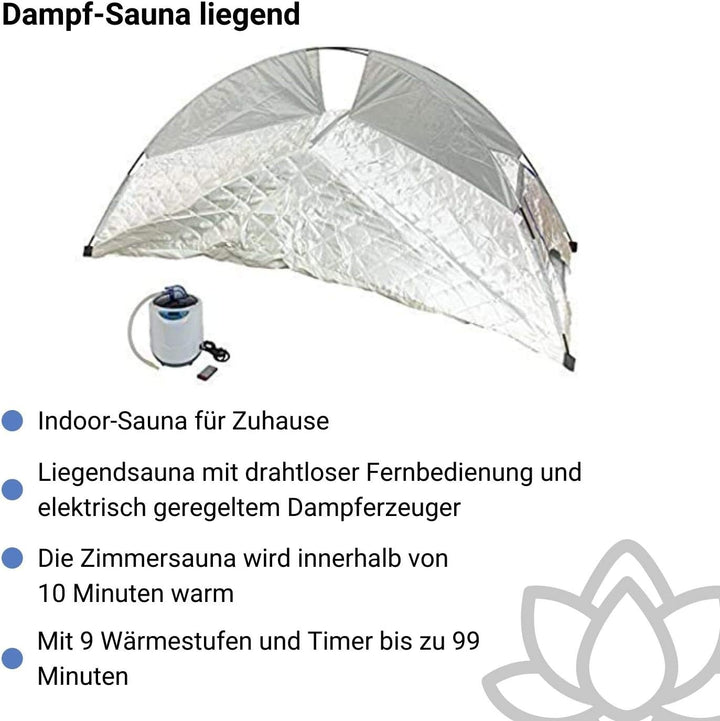 CHI-Enterprise - Dampfsauna - liegende Ausführung | Liege-Sauna mit drahtloser Fernbedienung und ele