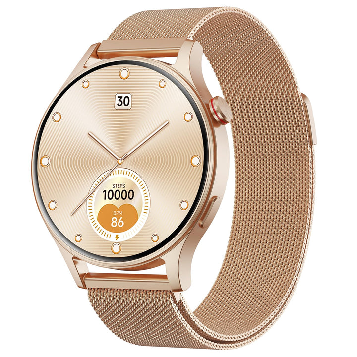 Smartwatch Damen Herren Rund mit Telefonfunktion- 1.32" AMOLED Display, Fitnessuhr mit 110+ Sportmod