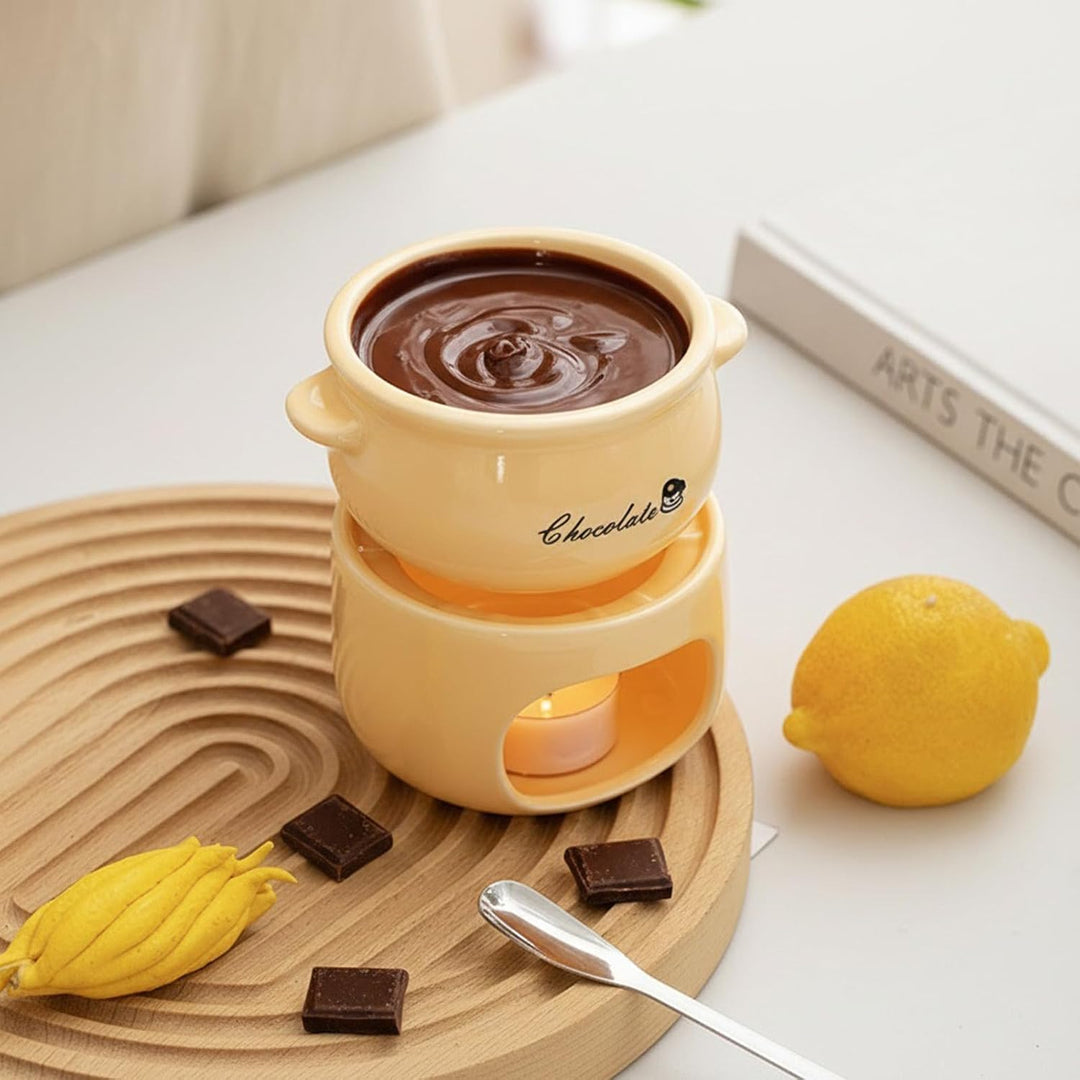 Schokofondue Tasse, Fondue Tasse, Mini Schokofondue mit 4 Fondue Forks Porcelain Chocolate Fondue Se