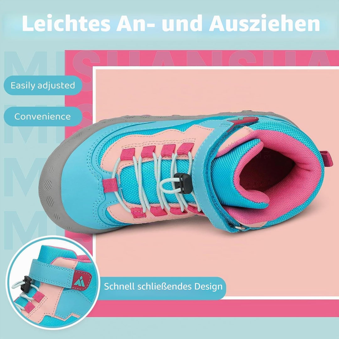 Mishansha Wanderschuhe Jungen Trekkingschuhe Mädchen rutschfest Outdoor Kinder Wanderstiefel 24-38 2