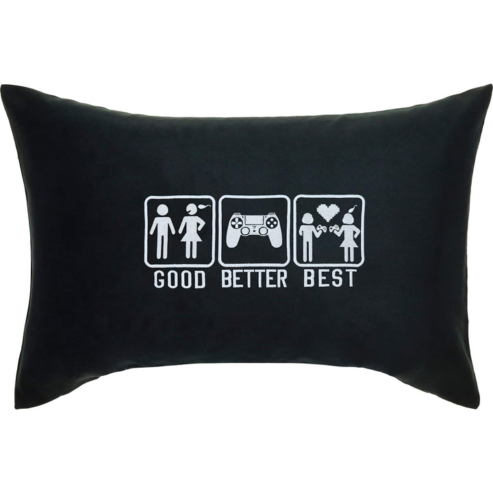 EXPRESS-STICKEREI Gamer Sessel Kissen mit lustigem Spruch 40x60cm Good - Better - Best Wohnzimmer De