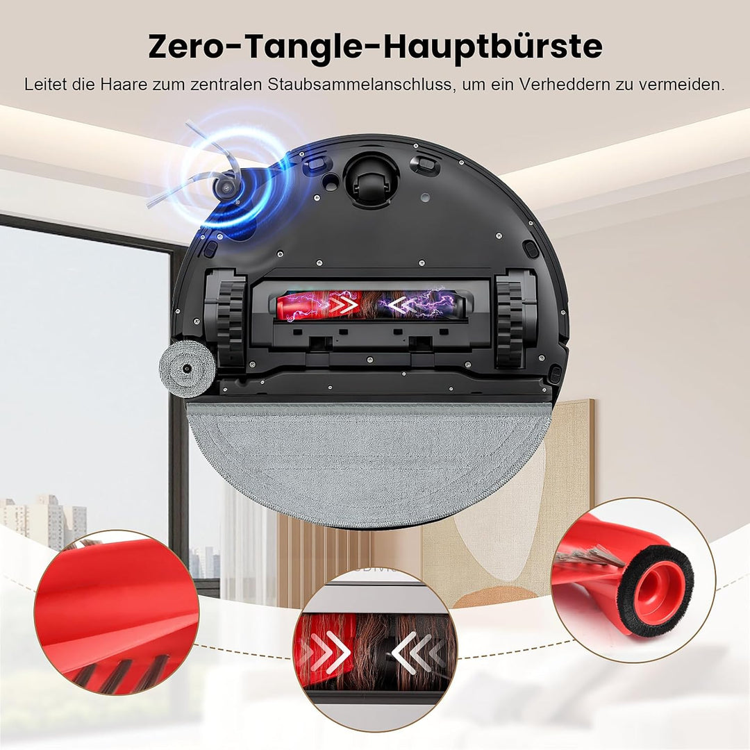 26 Stück Zubehör für Roborock Saros 10 Saugroboter, 2 Hauptbürste 6 Staubbeutel 4 Wischtücher 4 Seit