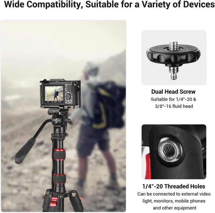 SmallRig 68" Reisestativ mit 1/4"-20 Screw, Portable Aluminum Tripod Monopod für Reise und Freizeitf
