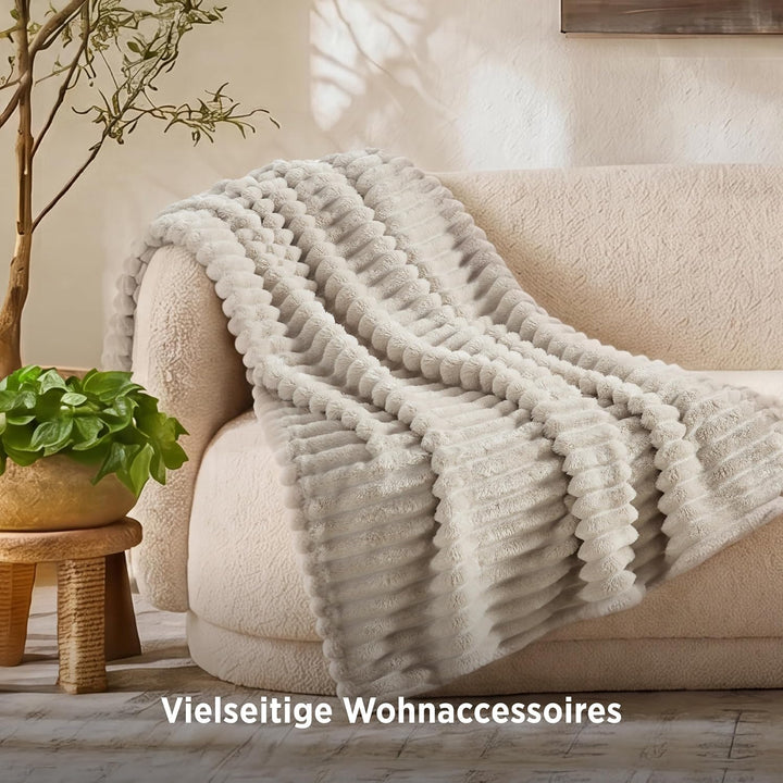 BEDSURE Kuscheldecke Flauschig Decke Fleecedecke – Weiche Warme Grobe Korddecke Gemütlicher Sofadeck