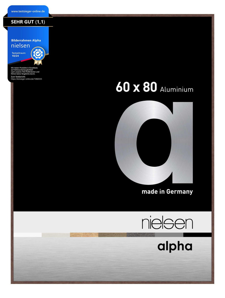 nielsen Aluminium Bilderrahmen Alpha, 60x80 cm, Wengé Hell Wengé Hell 60 x 80 cm, Wengé Hell 60 x 80