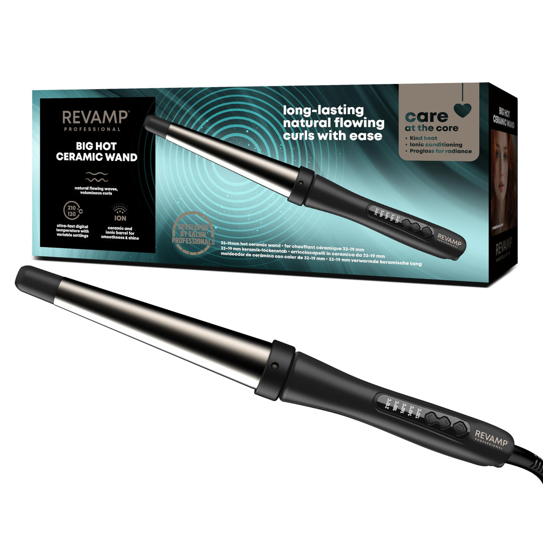 Revamp Progloss Big Wand - Beheizter Lockenstab mit Ionen-Technologie für lose Locken und Wellen, 32