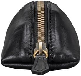 Maxwell Scott Italienisches Leder Federmäppchen Felice in Schwarz, Schwarz