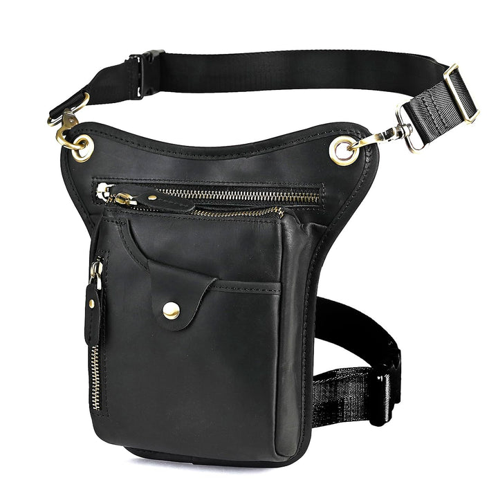 Le'aokuu Herren Echtes Leder Tasche Beinbeutel Beintasche Aussenbeintasche Beinbeuteltasche Reisen H