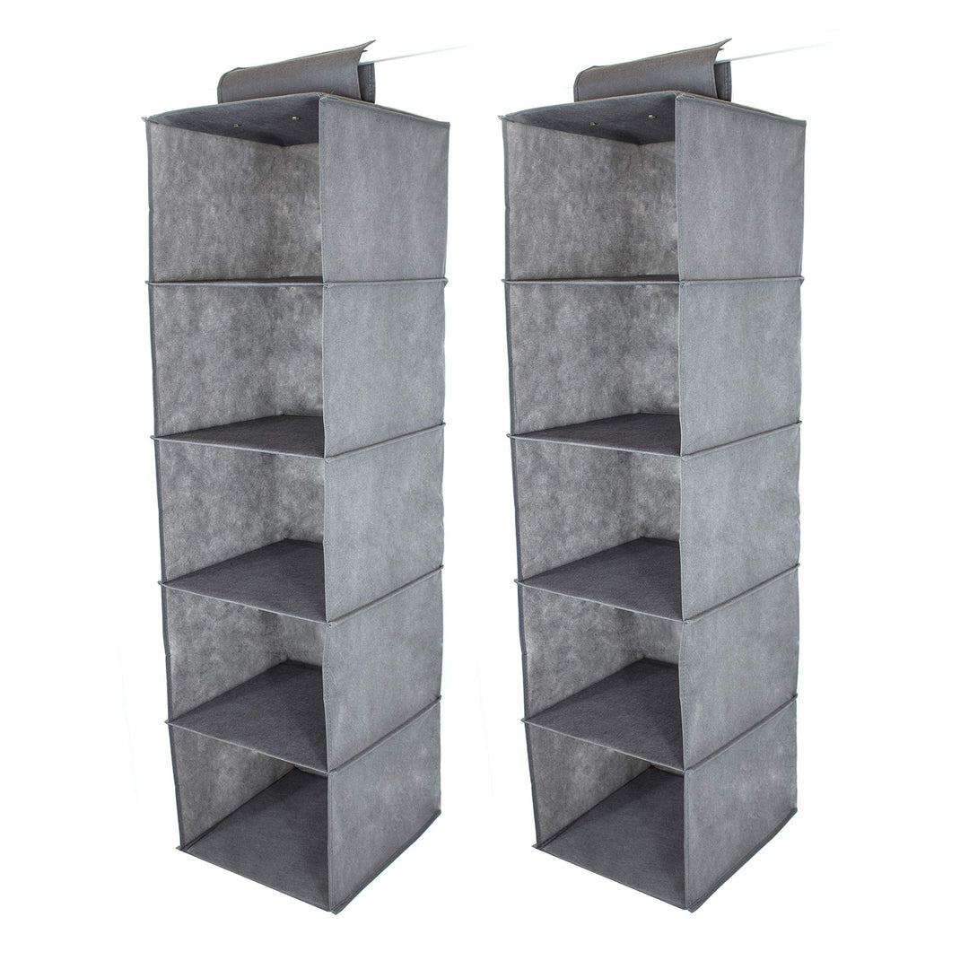 SB Trading - 2er Set Premium Kleiderschrank Organizer hängend aus Stoff - Schrank Hängeregal für Jea