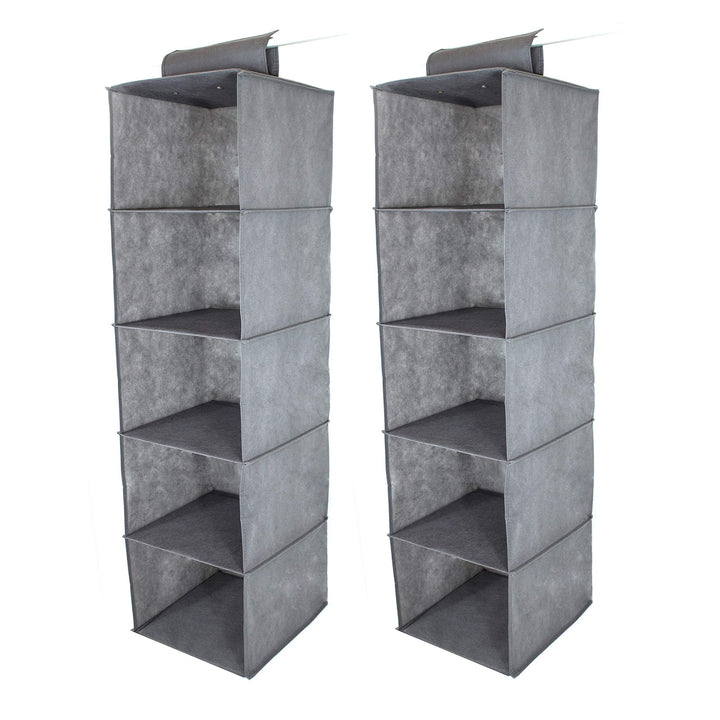 SB Trading - 2er Set Premium Kleiderschrank Organizer hängend aus Stoff - Schrank Hängeregal für Jea