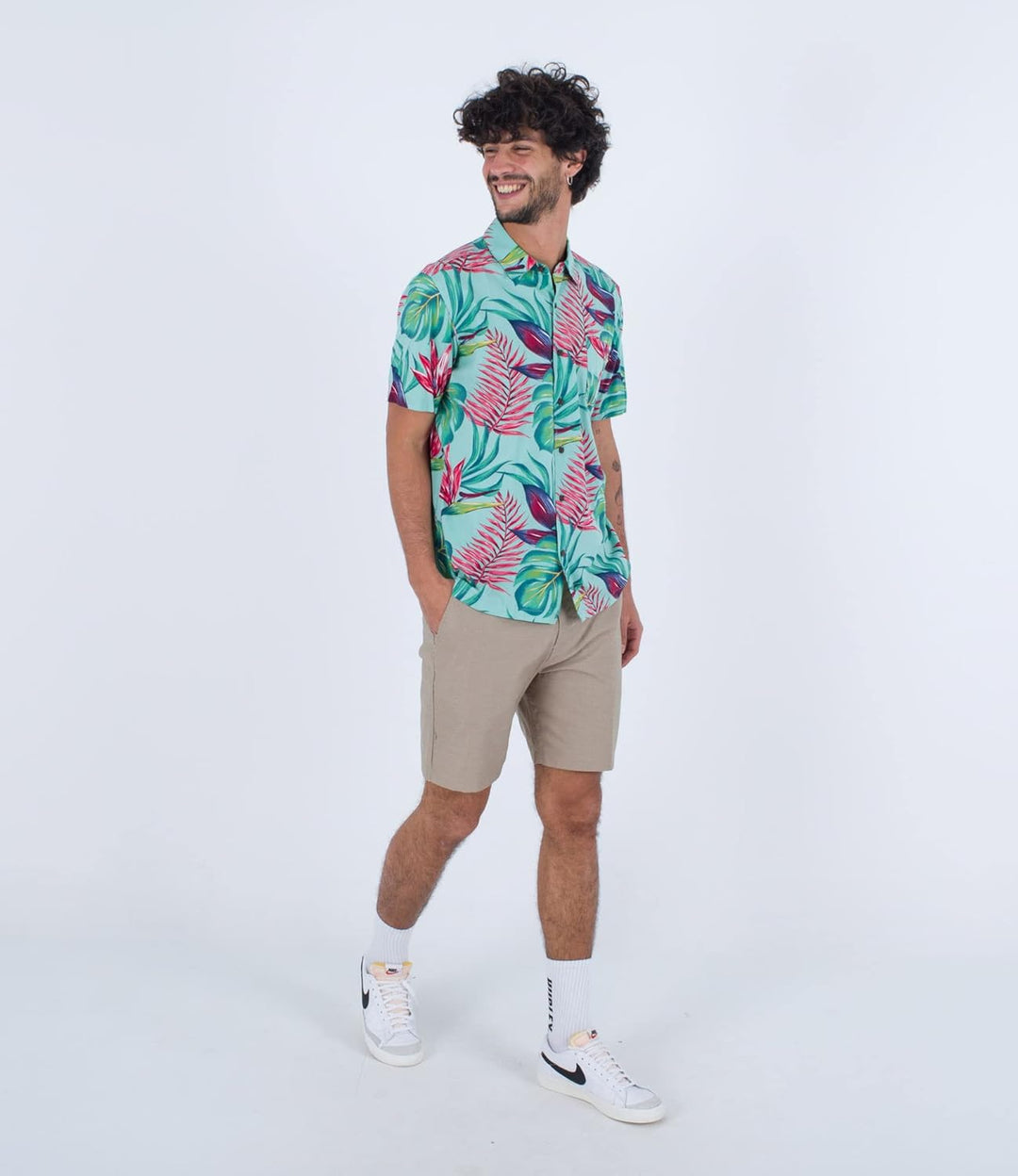 Hurley Herren Rincon S/S Hemd S Tropical Mist, S Tropical Mist