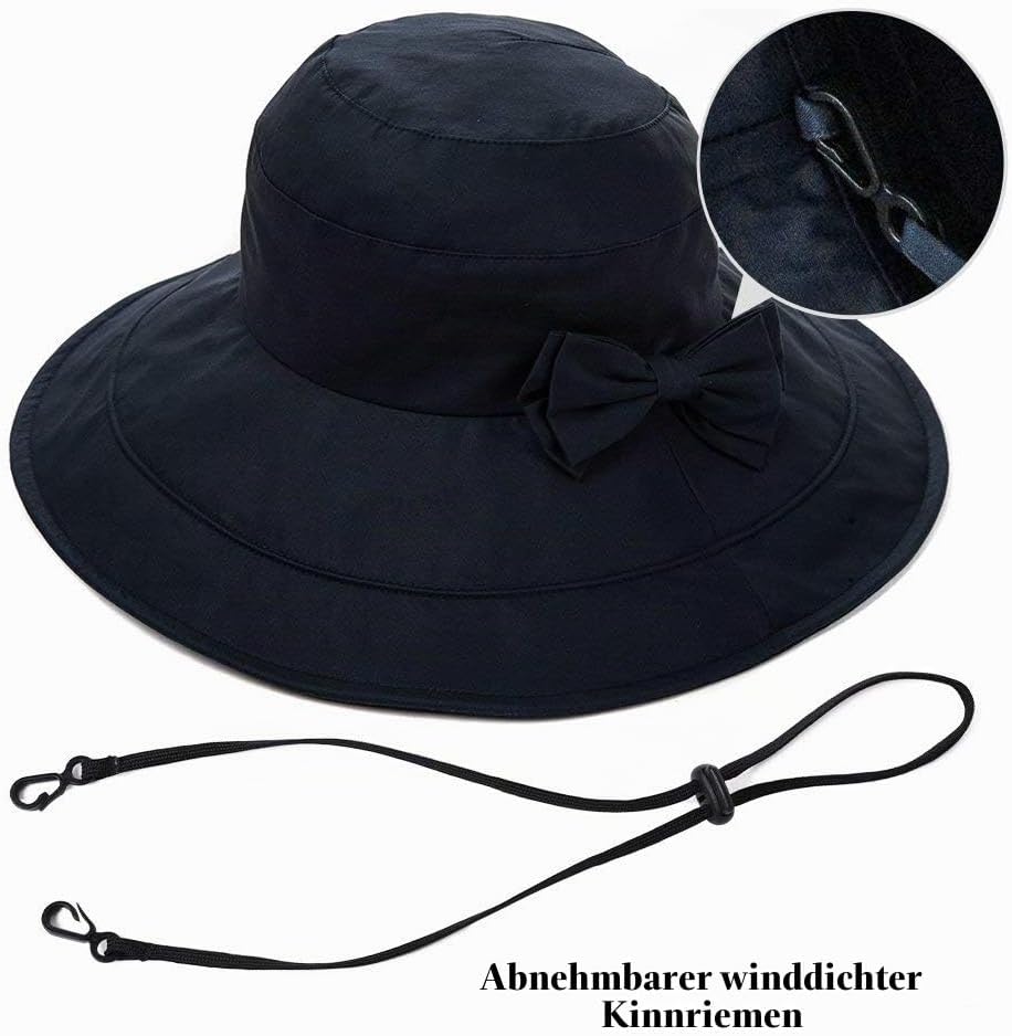 Comhats Sonnenhüte für Frauen mit breiter Krempe, UPF 50 UV-Sonnenschutz, faltbar, Sommer-Strandhut,