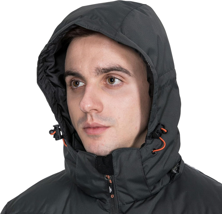 Trespass Herren Blustery Warme Gepolsterte Wasserdichte Regenjacke Mit Abnehmbarer Kapuze XXS Ash, X