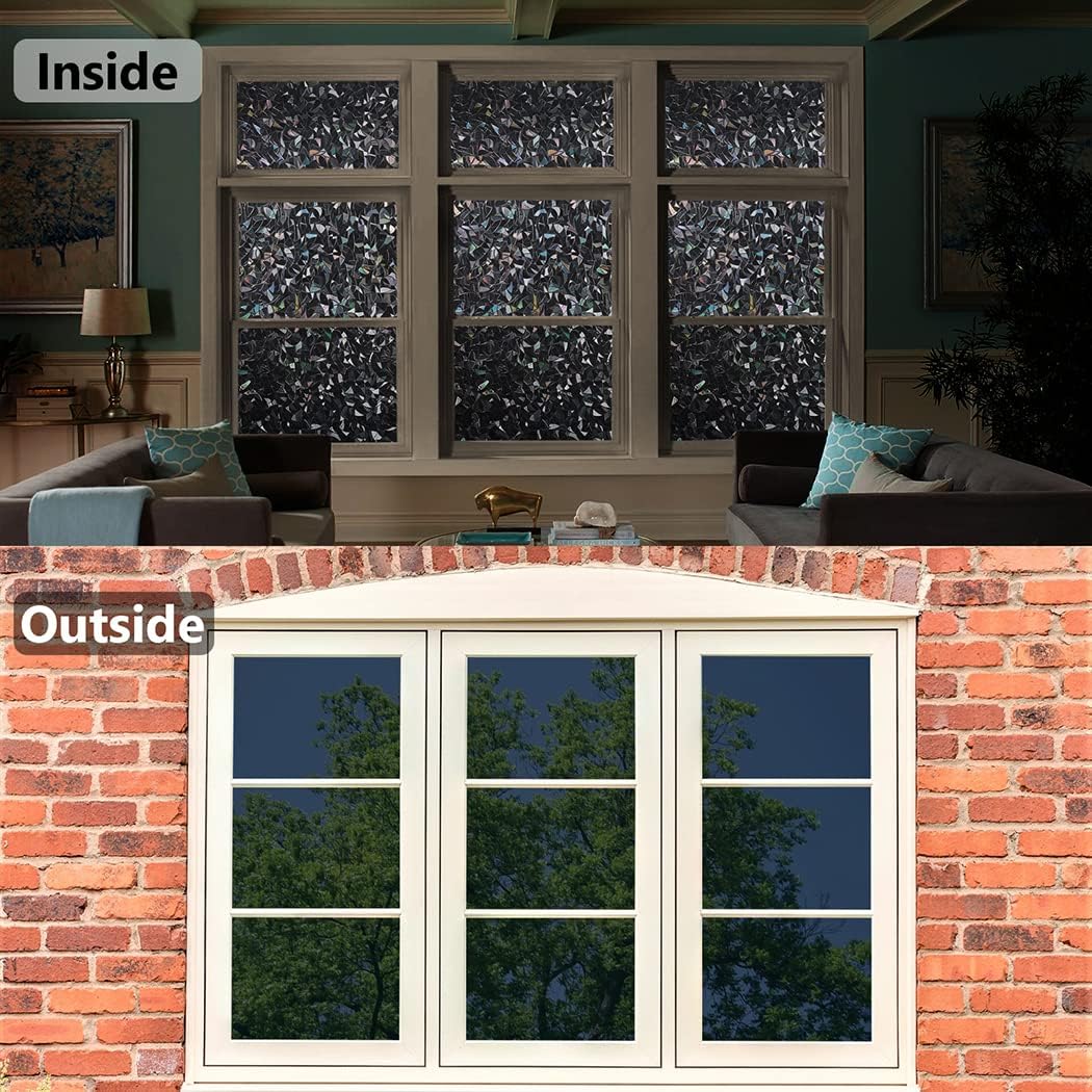 LEMON CLOUD Fensterfolie - Sichtschutzfolie Fenster Blickdicht von Aussen, Statisch Selbsthaftend So