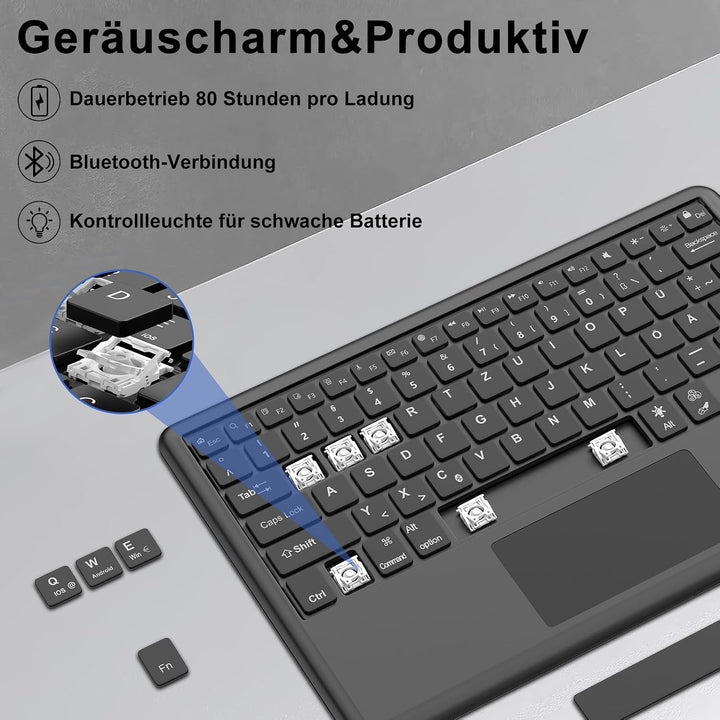 IVEOPPE Hülle mit Tastatur für iPad Pro 13" M5 2025/M4 2024 Con Touchpad, Deutsches QWERTZ Layout, M