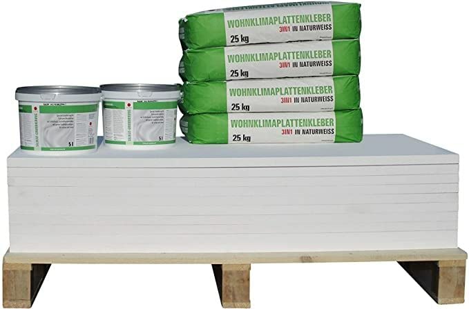 Klimaplatte 30mm Calciumsilikat Dämmplatte, anti Schimmel, für innen, Keller, Feuchtraum, Energiespa