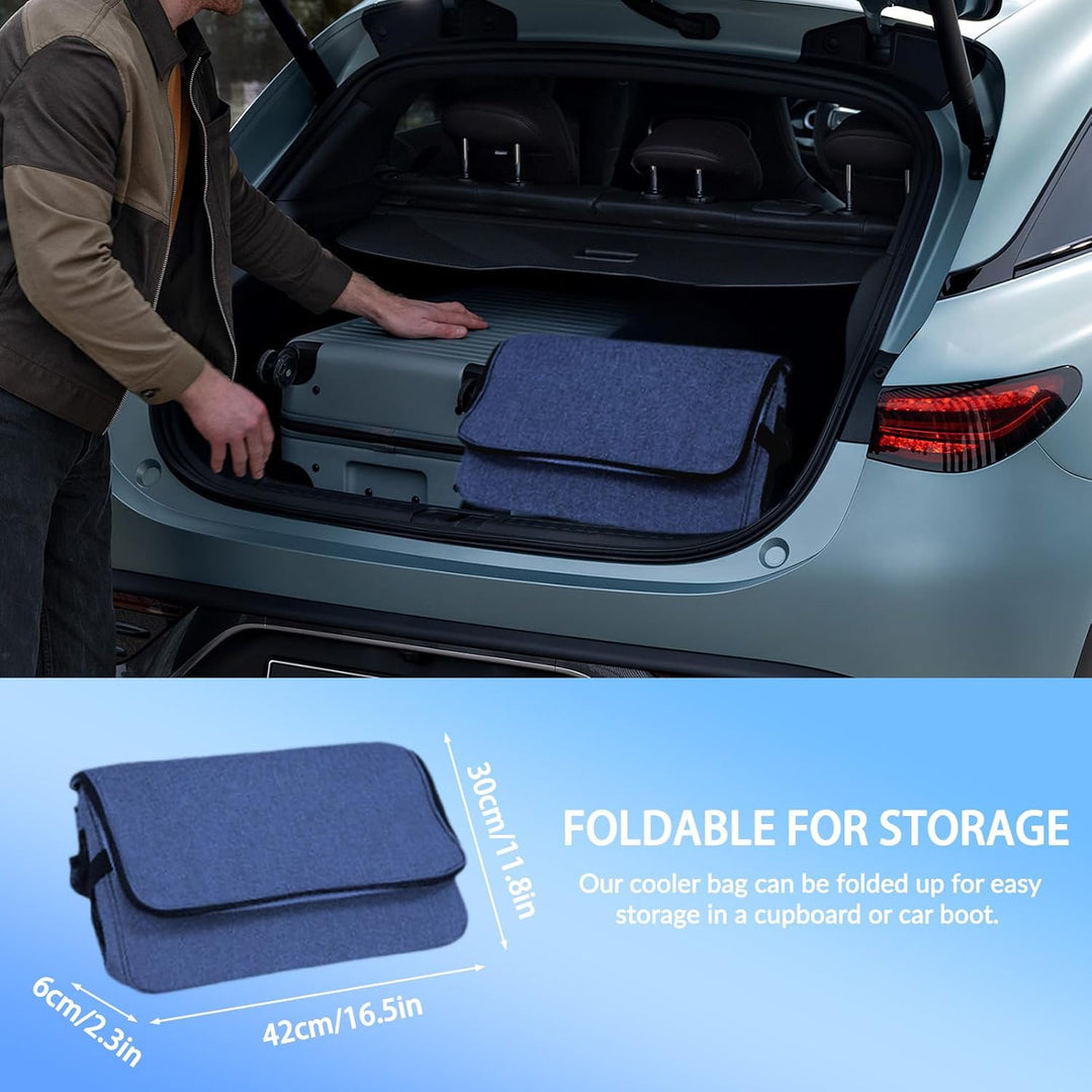 35L Gross Outdoor Kühltasche Faltbar, 60 Can Kühltasche Thermotasche Isoliertasche für Getränke &amp; Ge