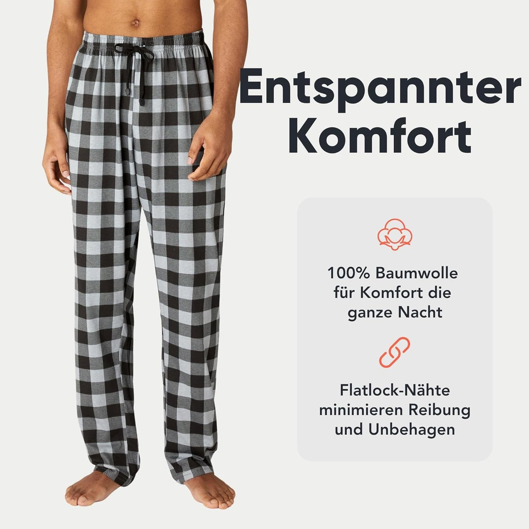 FM London 2er-Pack Pyjama für Herren - Leichte Herren-Pyjamahose, Loungewear und Nachtwäsche - Reich