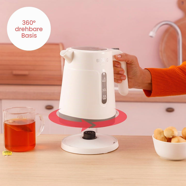 Solac – Elektrischer Wasserkocher Yuna Mini, 2200W, 1L, 360°-Basis, Automatische Absc