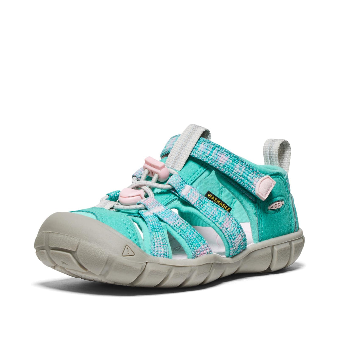 KEEN Unisex-Kinder Seacamp 2 Sandalen 32 EU Bright Aqua Giggle Pink, 32 EU Bright Aqua Giggle Pink