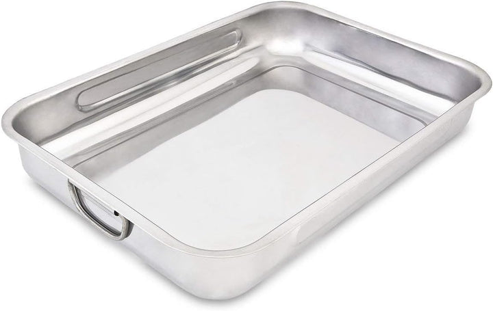 Menax - Auflaufform Set Mit Griffen - Rechteckig Ofenfeste Bräter - Lasagne Auflaufform - Silber - 4