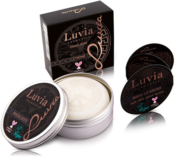 Make-up Pinselset Luvia, Prime Vegan Pro - Schwarz & Rosegold & Luvia Pinselseife Kosmetik - Essenti