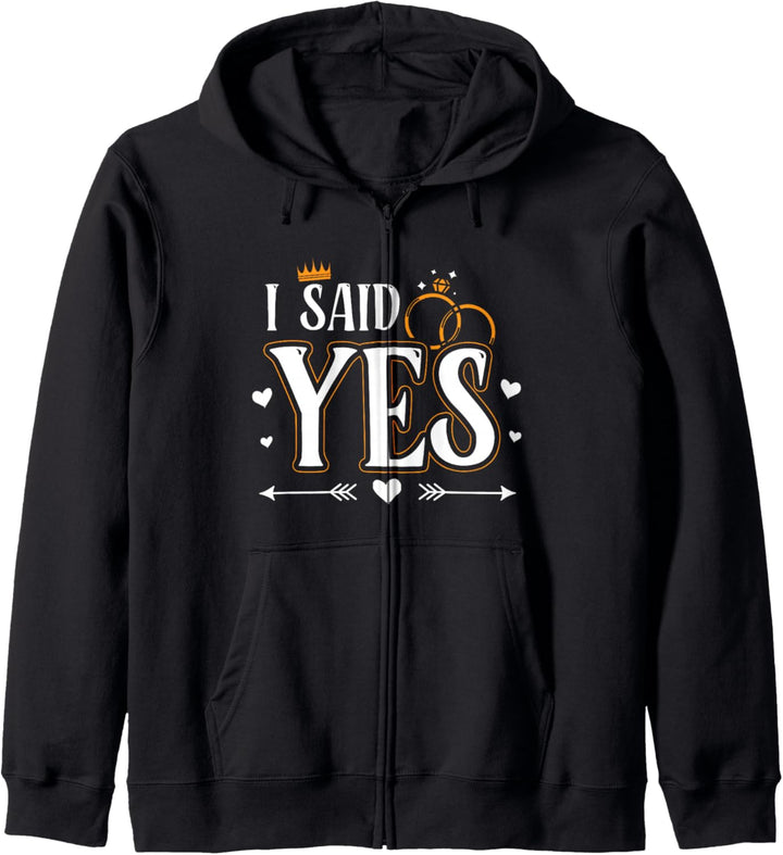 I Asked I Said Yes Engagement Reveal Announcement Matching Kapuzenjacke