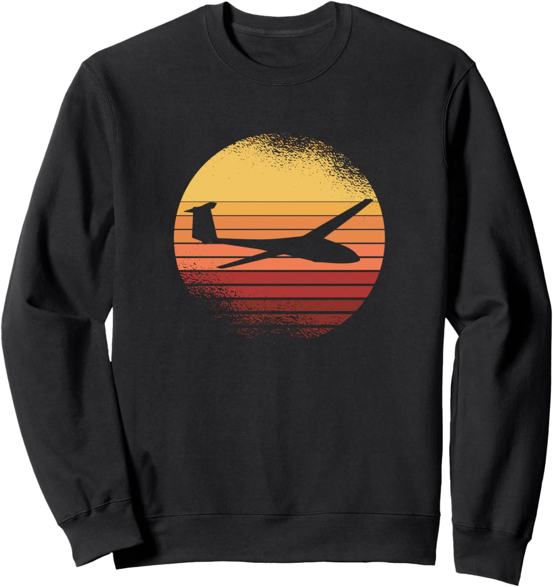Retro Segelflieger im Abendrot Piloten Segelfliegen Sweatshirt
