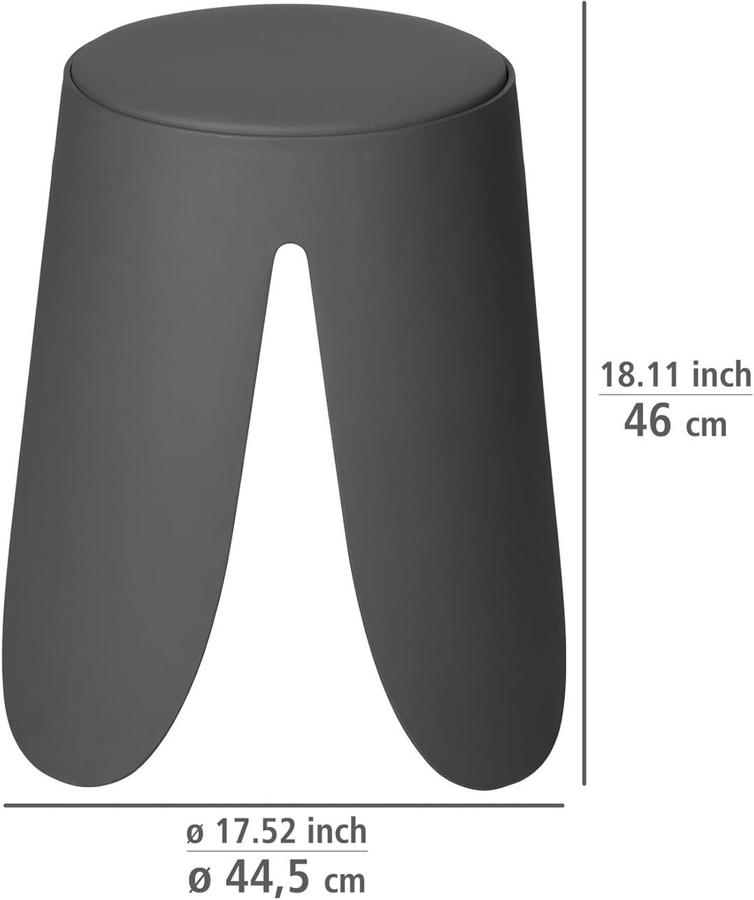 WENKO Badhocker Mod. Comiso, belastbar bis 180 kg, mit gepolsterter Sitzfläche und rutschsicheren Fü