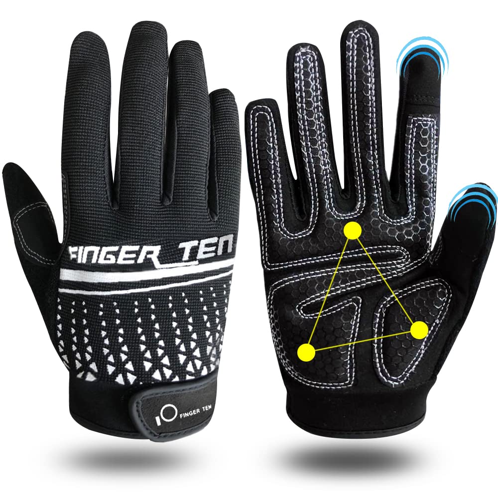 FINGER TEN Fitness Handschuhe Herren Vollfinger Damen Traininghandschuhe Kraftsport Fitnesshandschuh