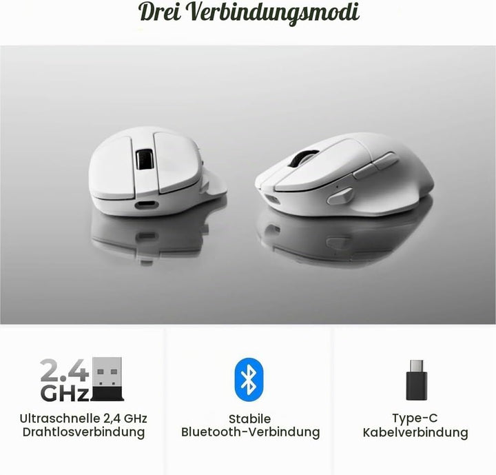 Keychron M7 8K Kabellose Gaming Maus – PixArt 3950 Sensor, 30000 DPI, 2.4G/Bluetooth/USB-C, 63g Ultr